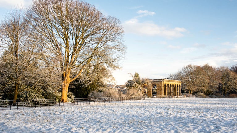Winter snow at Gibside Orangery